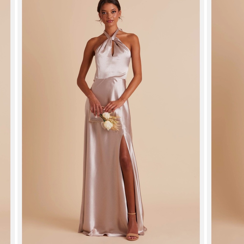 NEW BIRDY GREY MONICA DRESS SATIN TAUPE Size medium BEST SELLER Formal Wedding